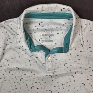Swannies Golf‎ Club Polo Shirt Mens Large White Golf Tees AOP Cheyenne Shadows